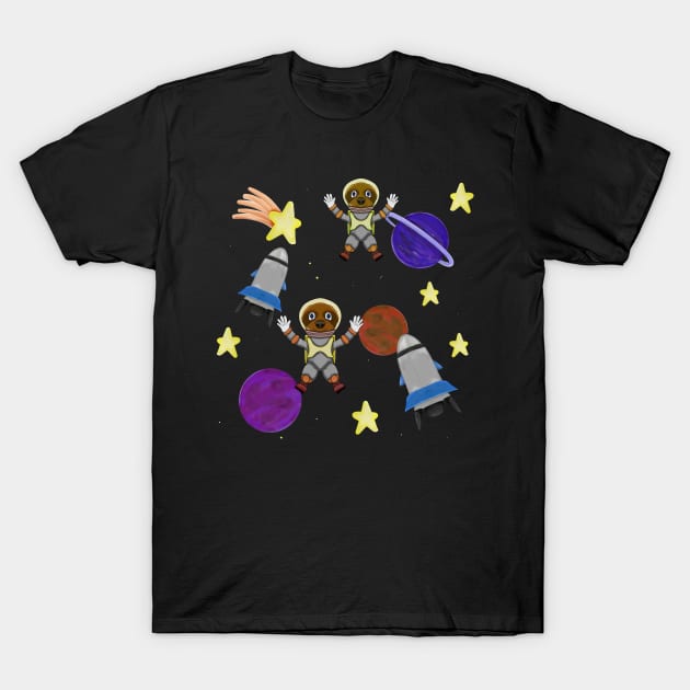 Cosmos sloths pattern T-Shirt by Antiope